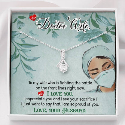 Doctor Wife Who Is Fighting The Battle Mother's Day Gift ALLURING BEAUTY necklace