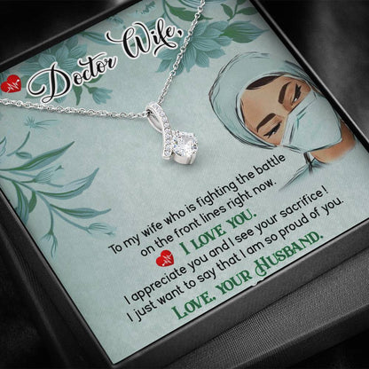 Doctor Wife Who Is Fighting The Battle Mother's Day Gift ALLURING BEAUTY necklace