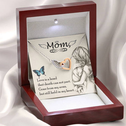 Mom Love Is Bond Mother's Day Interlocking Heart Necklace
