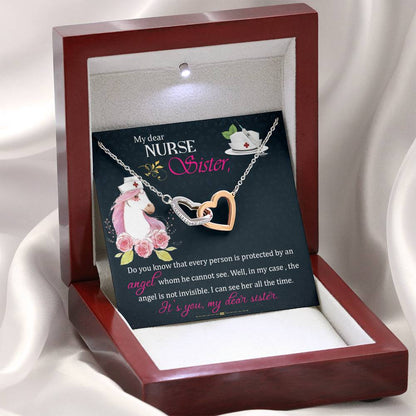 My Dear Love Sister Mother's Day Gift Interlocking Heart Necklace