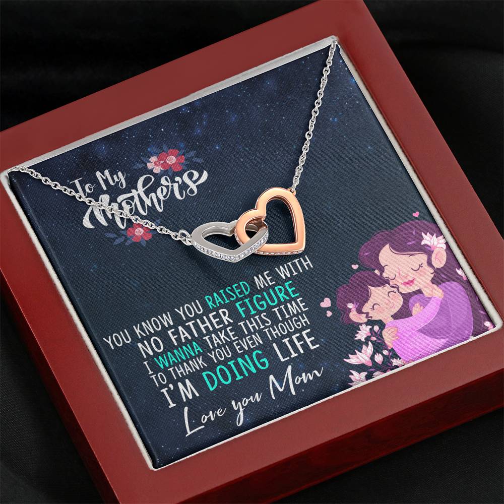 To My Mother Happy Mother's Day Interlocking Heart Necklace
