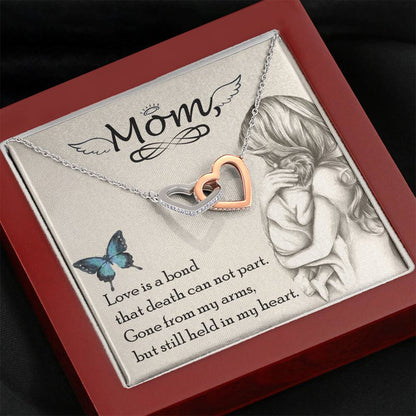 Mom Love Is Bond Mother's Day Interlocking Heart Necklace