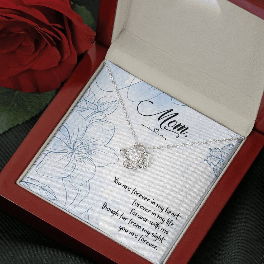 Mom You Are Forever In My Heart Mother's Day Gift Love Knot Necklace