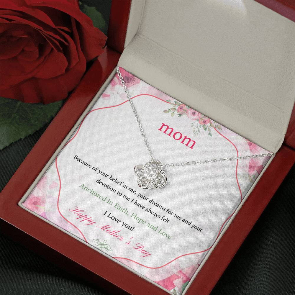 Mom Happy Mother's Day Love Knot Necklace