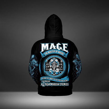 Mage Class Definition All-over Print Zip Hoodie ( Midweight )