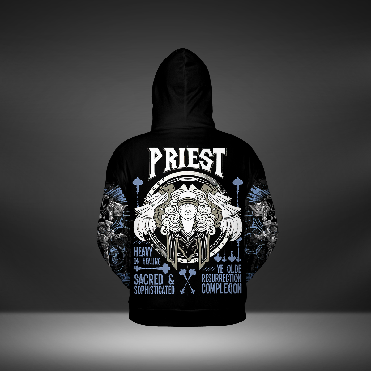 Priest Class Quote All-over Print Zip Hoodie ( Midweight )