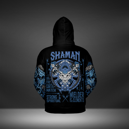 Shaman Class Quote All-over Print Zip Hoodie ( Midweight )