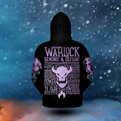 Warlock Class Edition All-over Print Zip Hoodie ( Midweight )