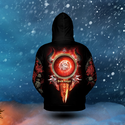 Death Knight Class Icon All-over Print Zip Hoodie ( Midweight )