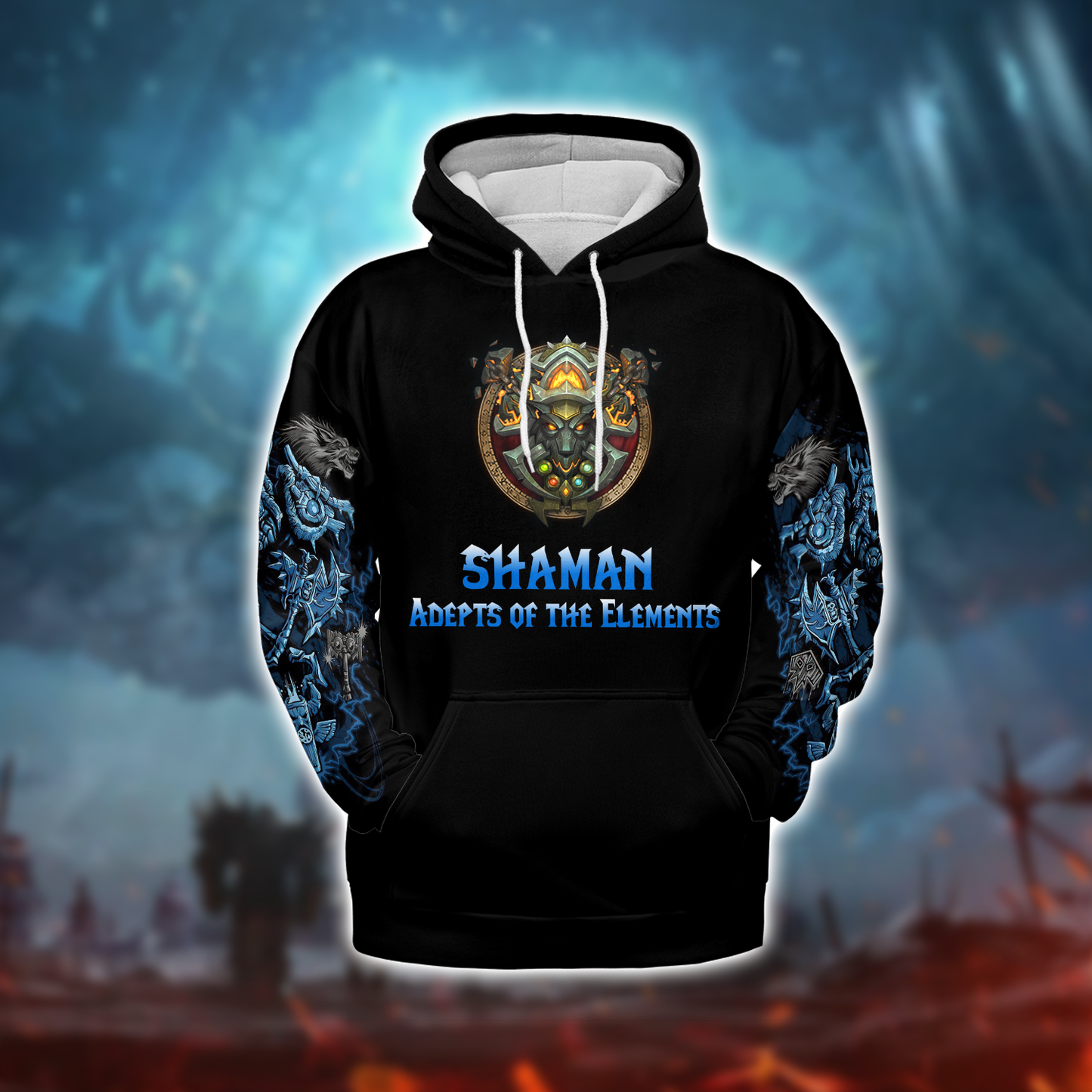 Shaman - Adepts of the Elements - WoW Class V5 AOP Hoodie