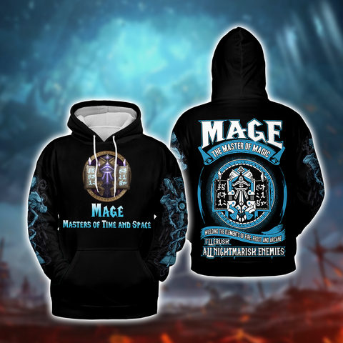 Mage - Masters of Time and Space - WoW Class V5 AOP Hoodie
