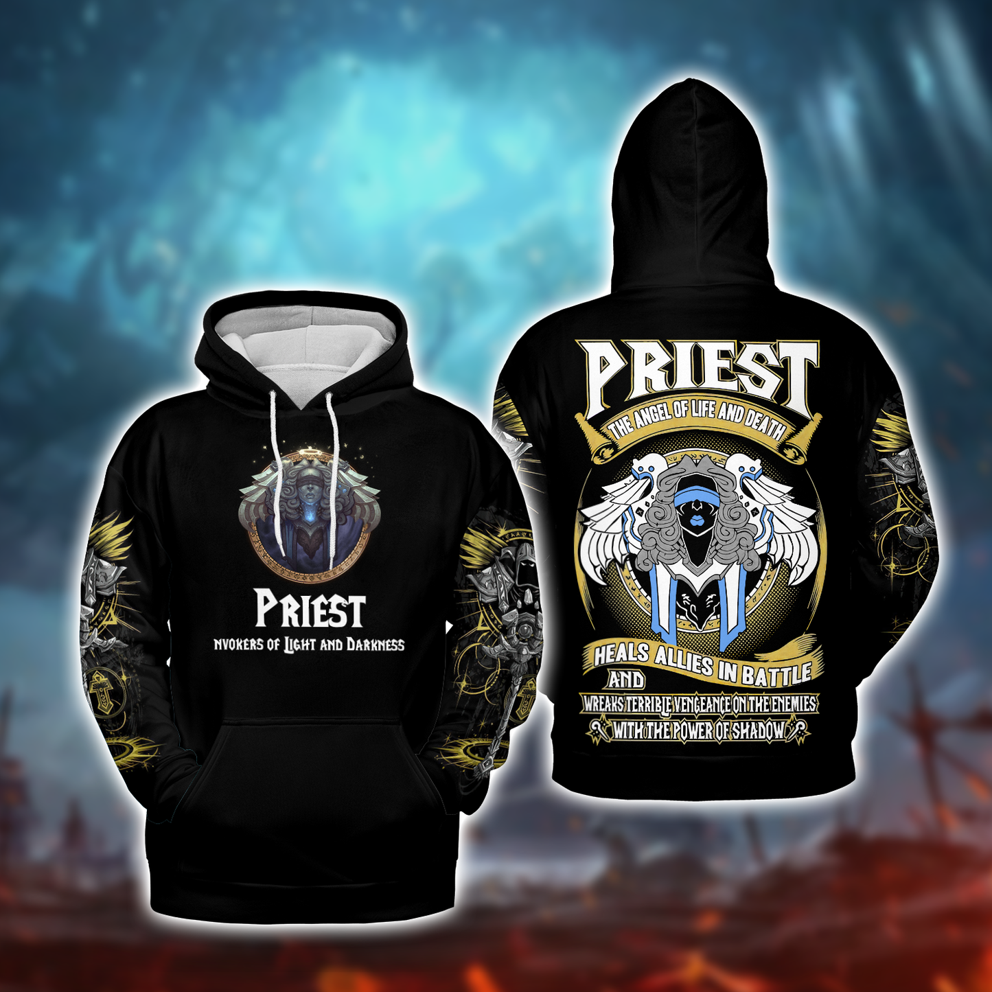 Priest - Invokers of Light and Darkness - WoW Class V5 AOP Hoodie