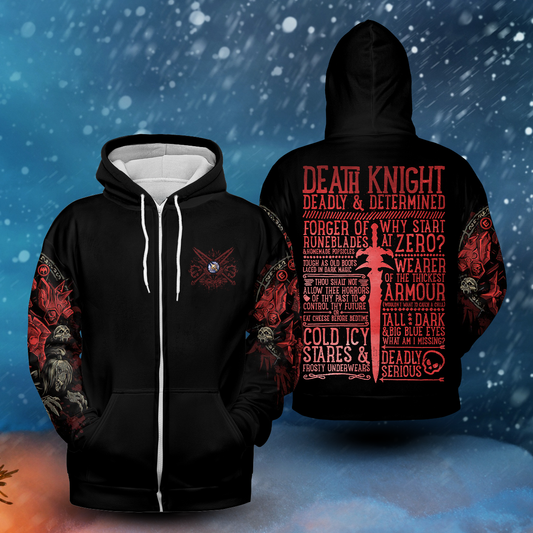 Death Knight Class Edition All-over Print Zip Hoodie ( Midweight )