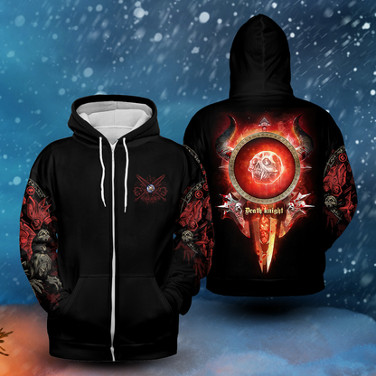 Death Knight Class Icon All-over Print Zip Hoodie ( Midweight )