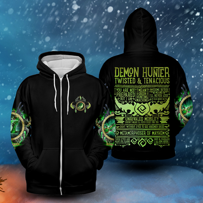 Demon Hunter Class Edition All-over Print Zip Hoodie ( Midweight )
