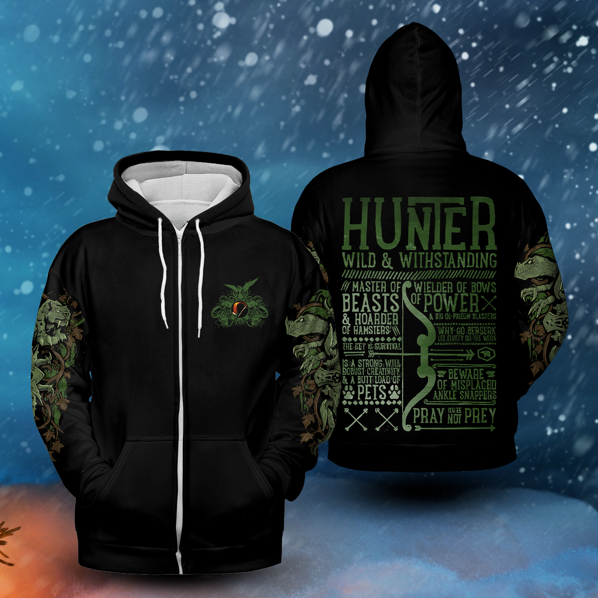 Hunter Class Edition All-over Print Zip Hoodie ( Midweight )