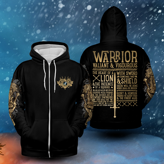 Warrior Class Edition All-over Print Zip Hoodie ( Lightweight )