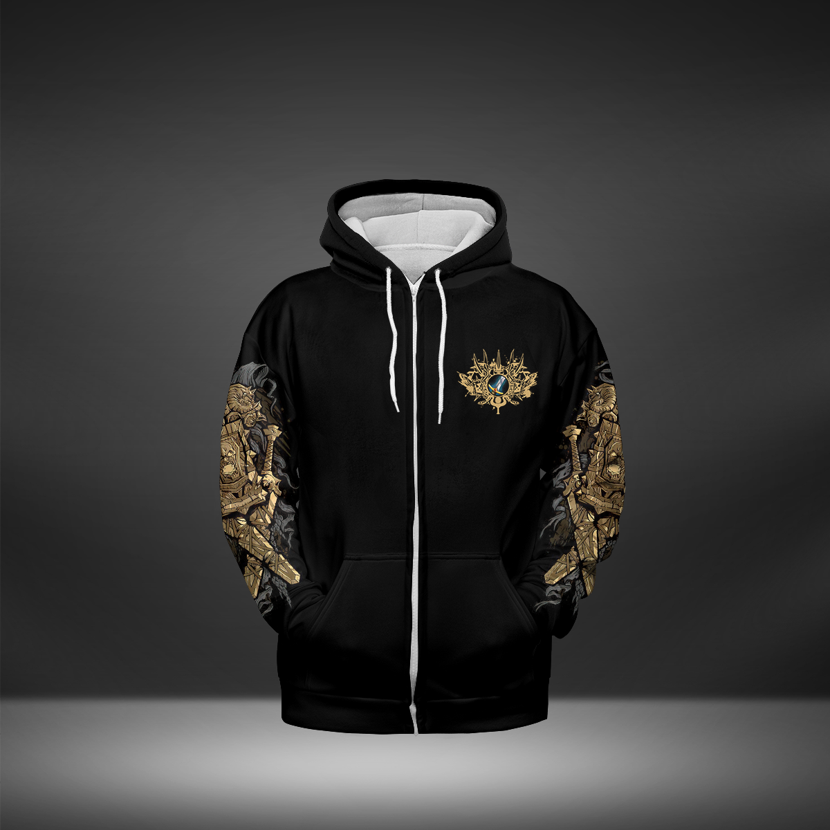 Warrior Class Quote All-over Print Zip Hoodie ( Midweight )