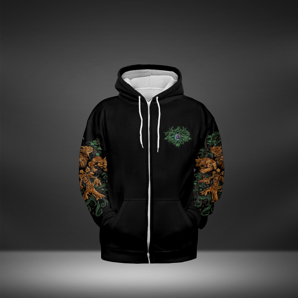 Druid Class Quote All-over Print Zip Hoodie ( Midweight )
