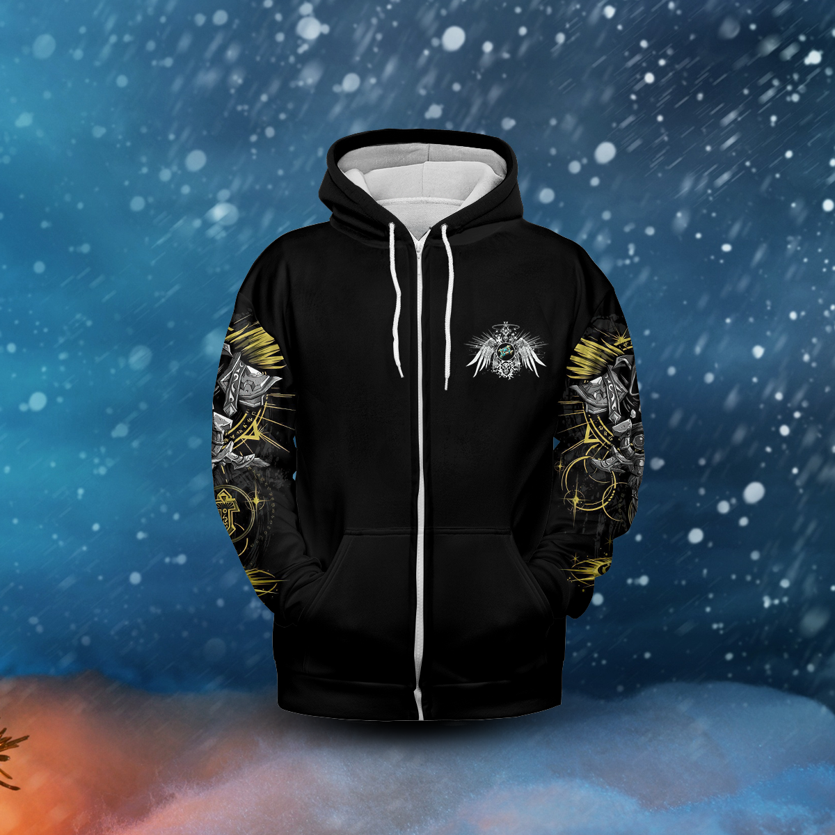 Priest Class Icon All-over Print Zip Hoodie ( Midweight )