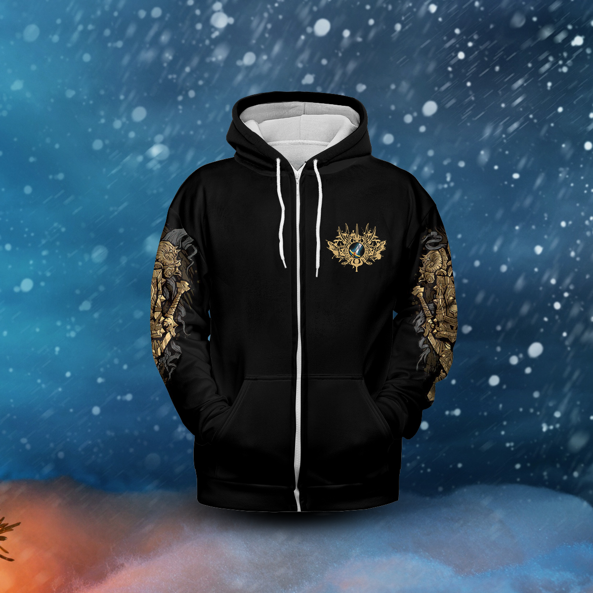 Warrior Class Icon All-over Print Zip Hoodie ( Midweight )