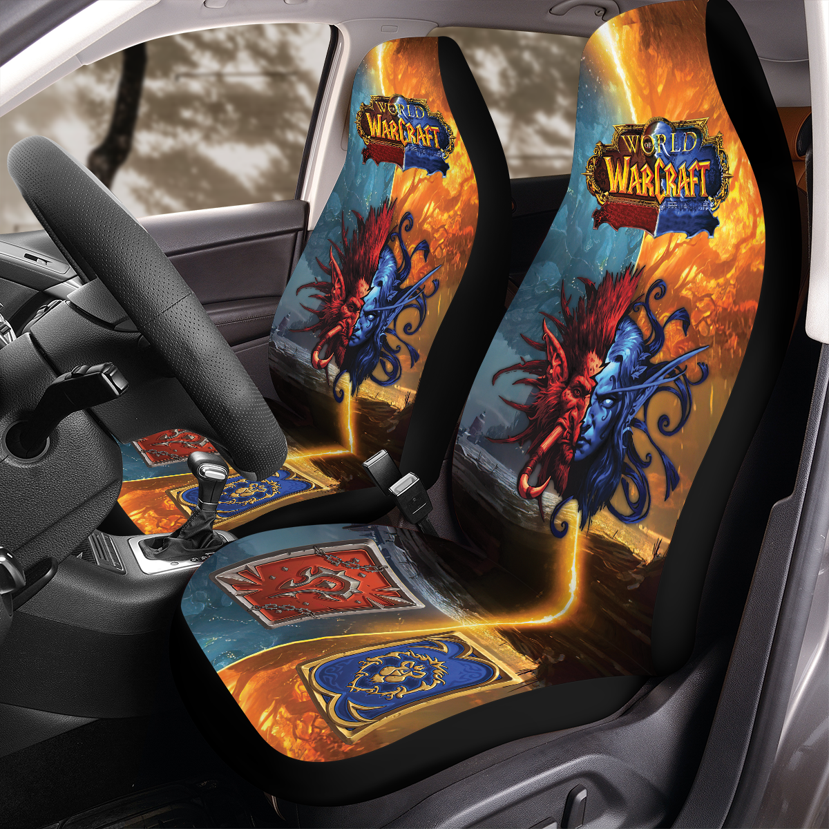 WoW Horde Alliance Logo Front Car Seat Cover